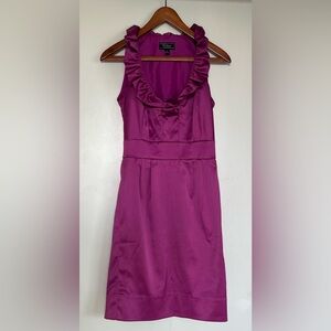 Dressbarn Collection Magenta Satin Ruffle Cocktail Dress Size 6